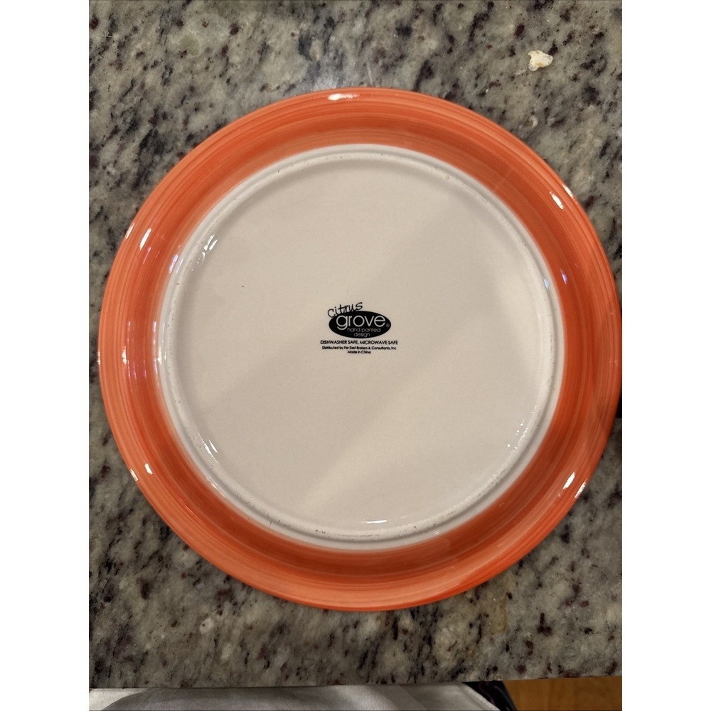 CITRUS GROVE 10-3/4" Orange Swirl Dinner Plate - Picture 2 of 4